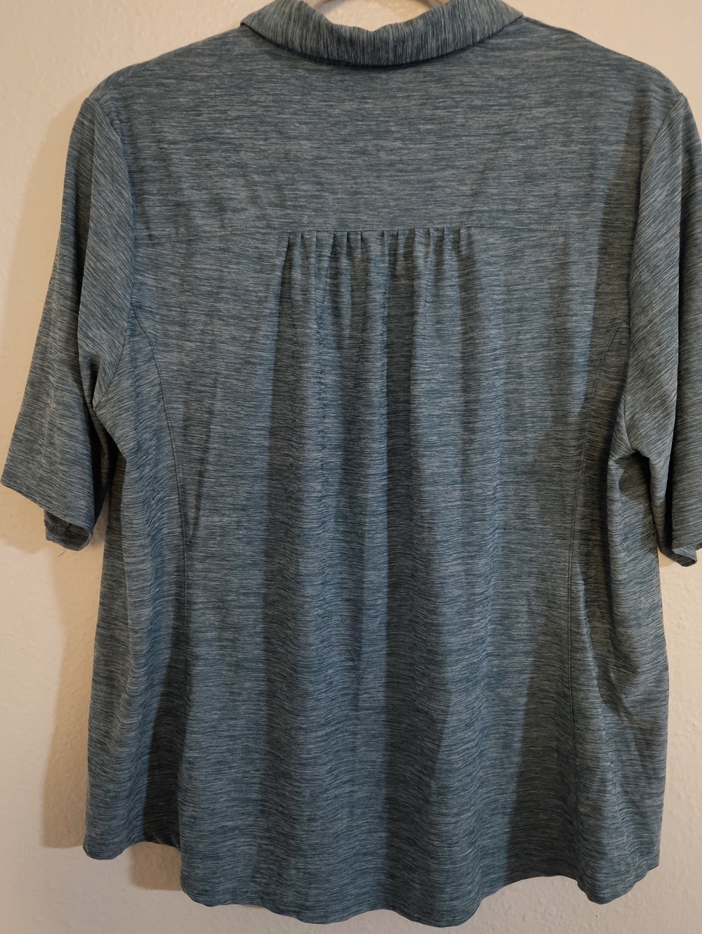 Duluth Trading Co. Armachillo Cooling Polo | Blue Heather Performance Top | Size